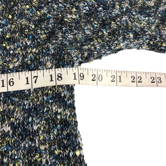 J Jill Sweater Womens Medium Blue Green V Neck Boucle Knit Pullover Sweatshirt - Picture 15 of 15